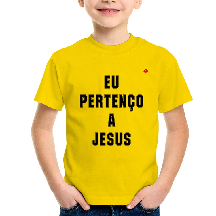 Camiseta Infantil Eu pertenço a Jesus - Amarela