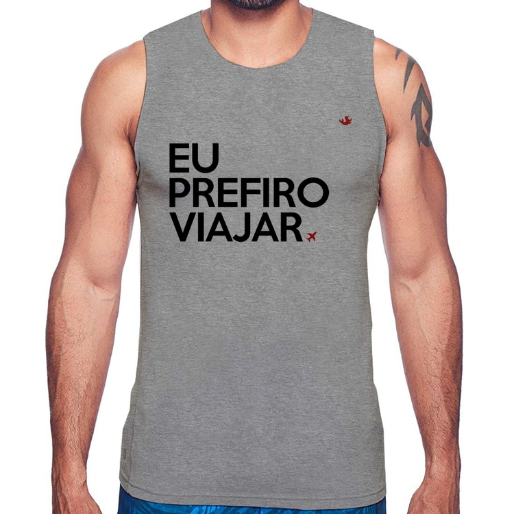 Regata Eu prefiro viajar - Cinza