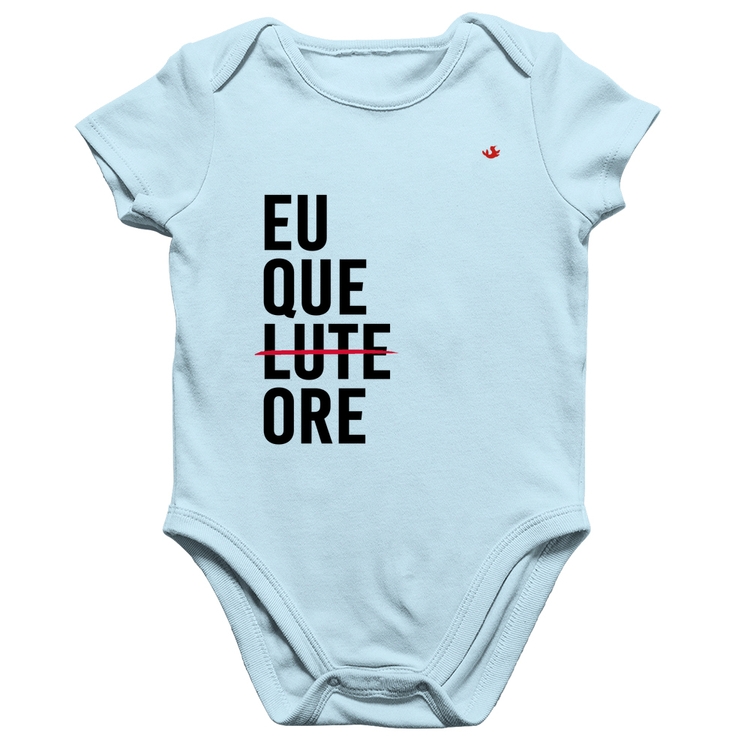 Body Bebê Algodão Eu que ore - Azul Bebê
