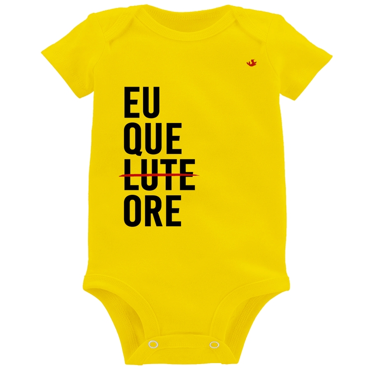 Body Bebê Eu que ore - Amarelo