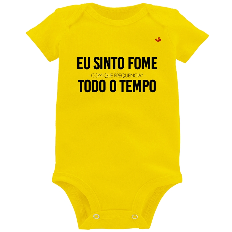Body Bebê Eu sinto fome, todo o tempo - Amarelo