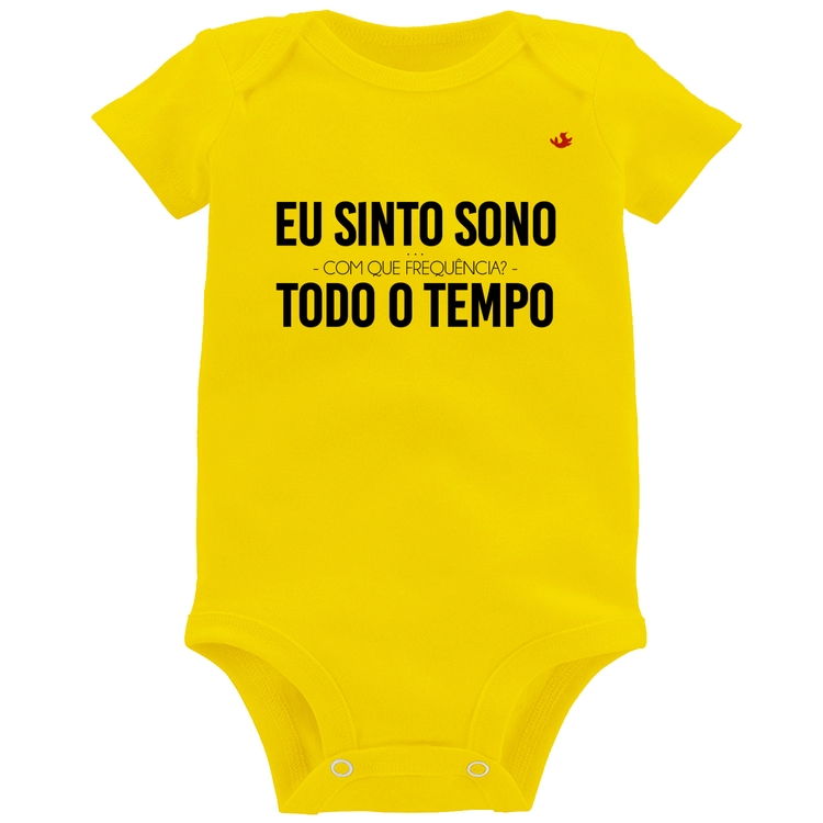 Body Bebê Eu sinto sono, todo o tempo - Amarelo