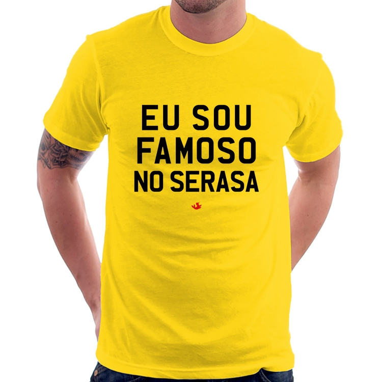 Camiseta Eu sou famoso no Serasa - Amarela
