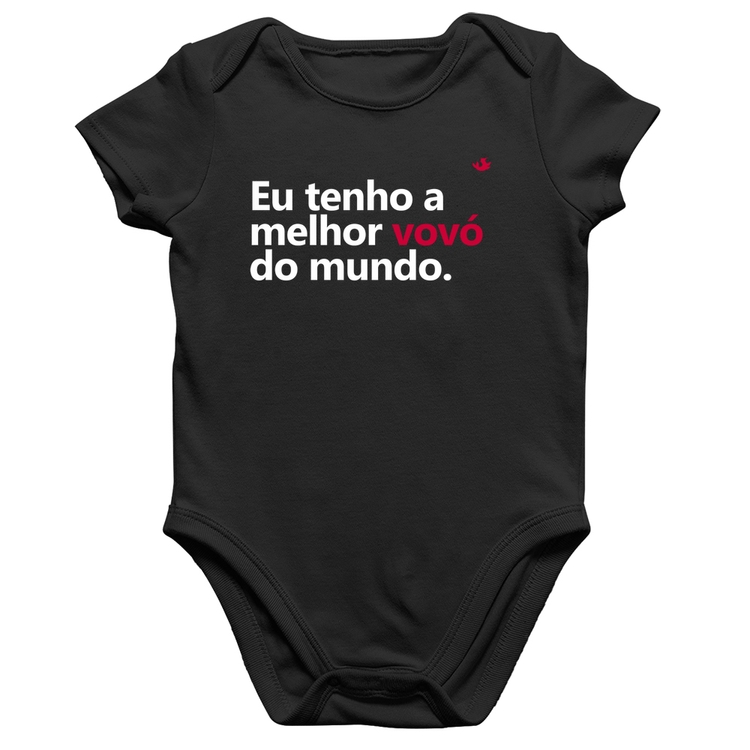 Body Bebê Algodão Eu tenho a melhor vovó do mundo