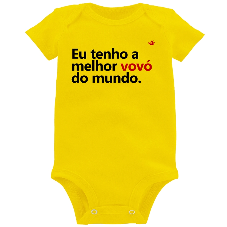 Body Bebê Eu tenho a melhor vovó do mundo - Amarelo