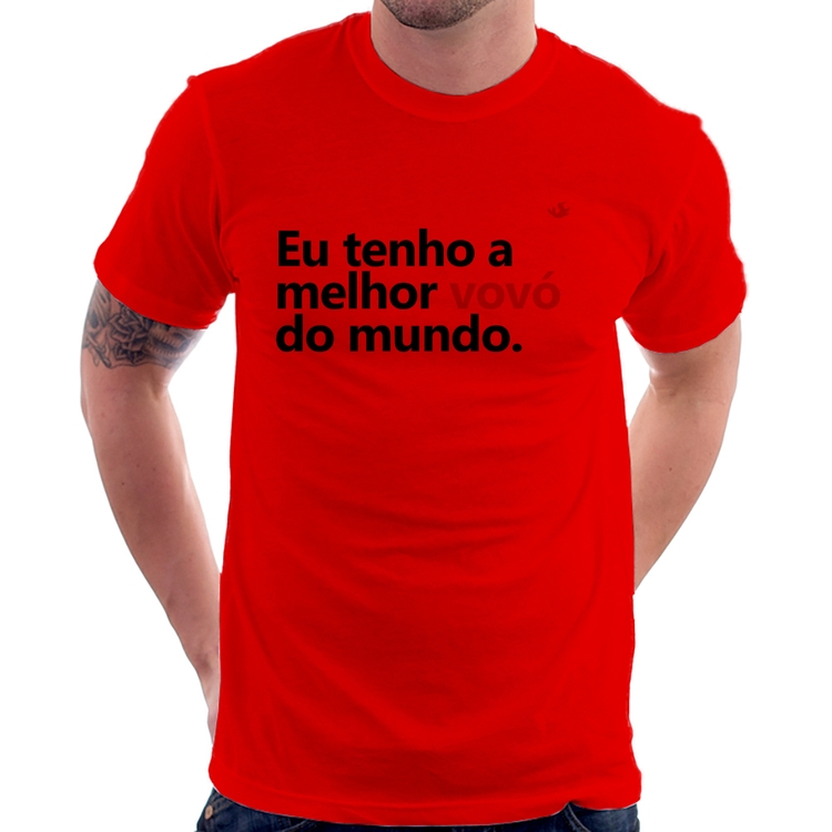 Camiseta Eu tenho a melhor vovó do mundo - Vermelha