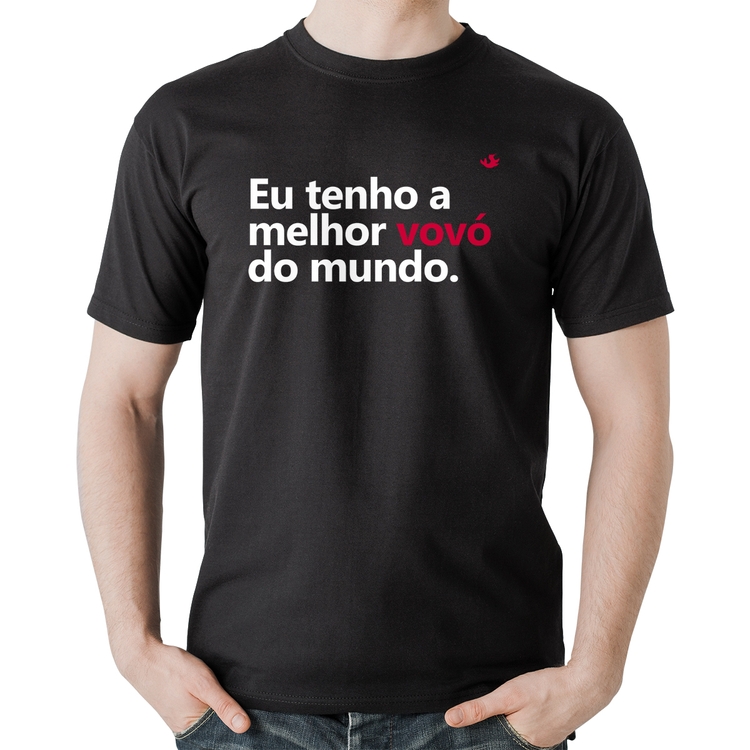 Camiseta Algodão Eu tenho a melhor vovó do mundo