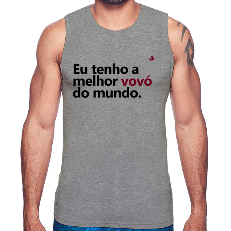 Regata Eu tenho a melhor vovó do mundo - Cinza