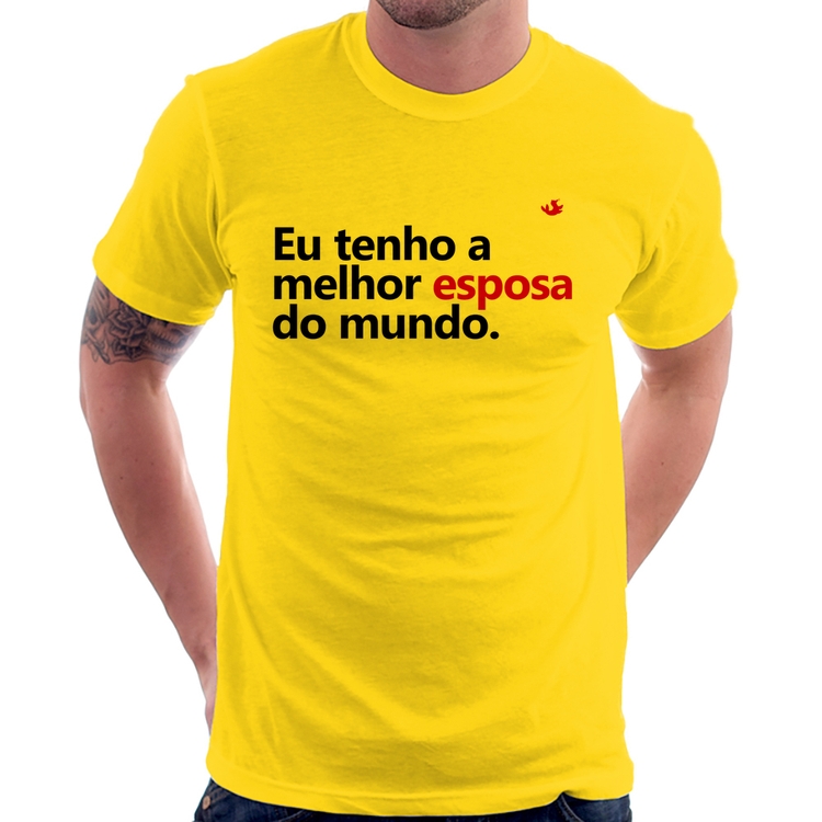 Camiseta Eu tenho o melhor esposa do mundo - Amarela