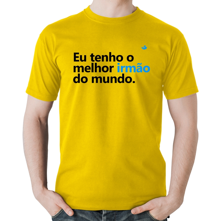Camiseta Algodão Eu tenho o melhor irmão do mundo - Amarela