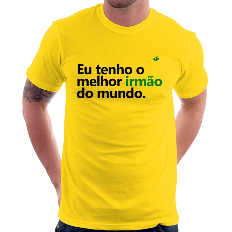 Camiseta Eu tenho o melhor irmão do mundo - Amarela