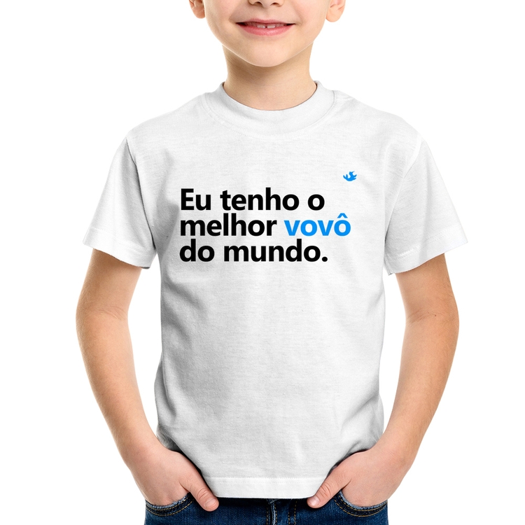 Camiseta Infantil Eu tenho o melhor vovô do mundo