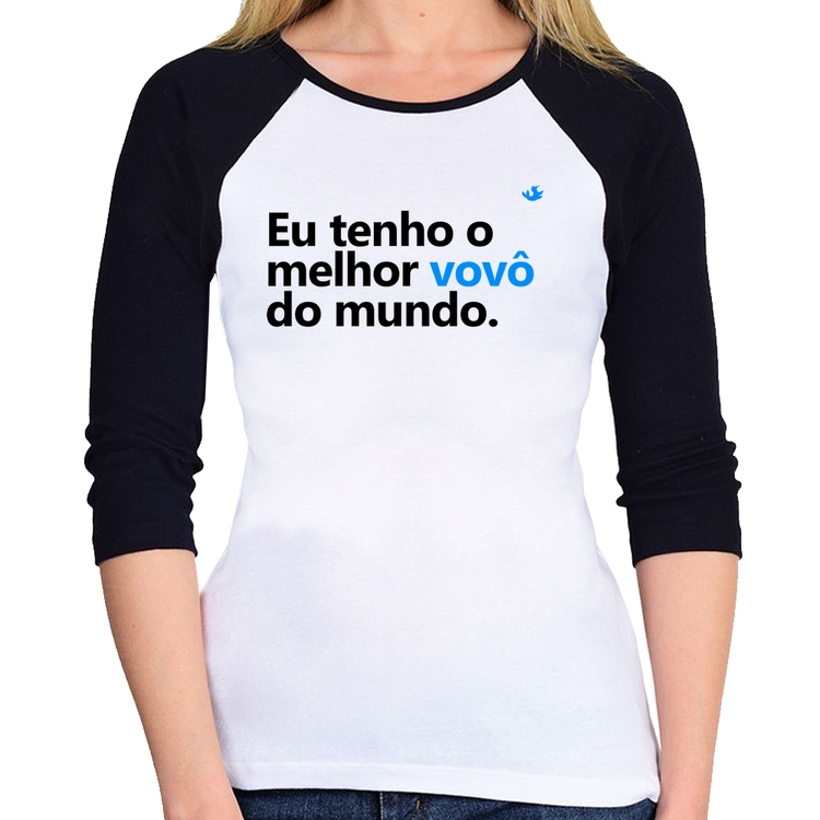 Baby Look Raglan Eu tenho o melhor vovô do mundo Manga 3/4
