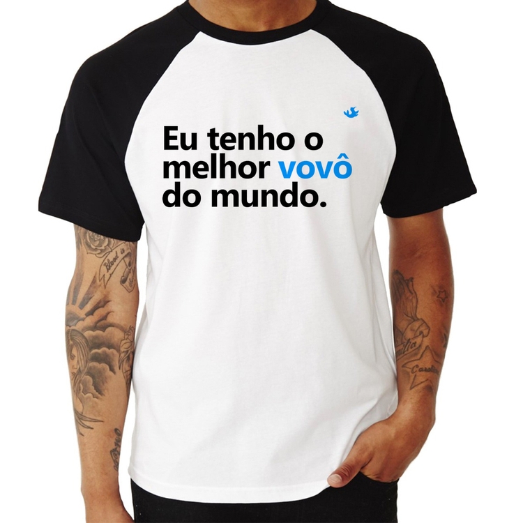 Camiseta Raglan Eu tenho o melhor vovô do mundo