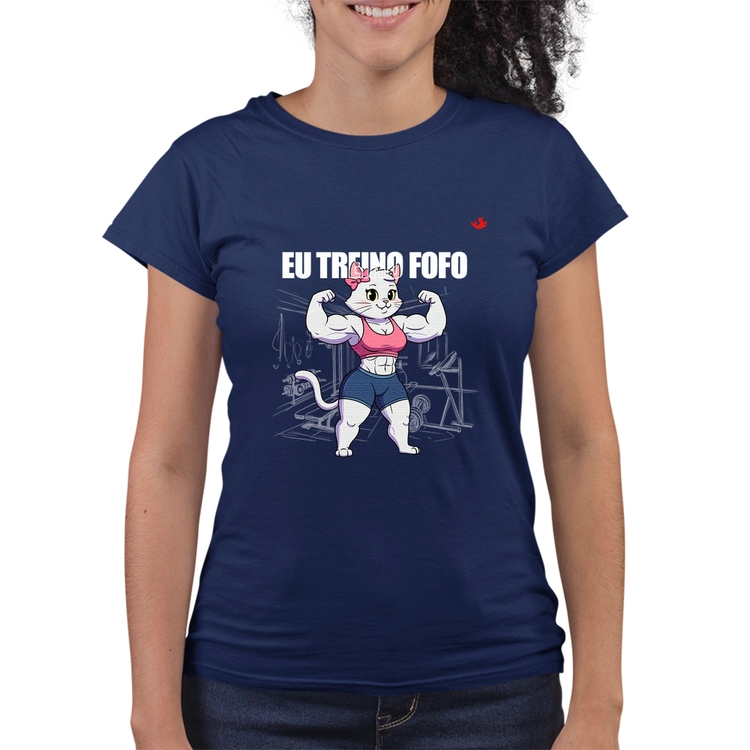 Baby Look Quality Eu treino fofo - F - Azul Marinho