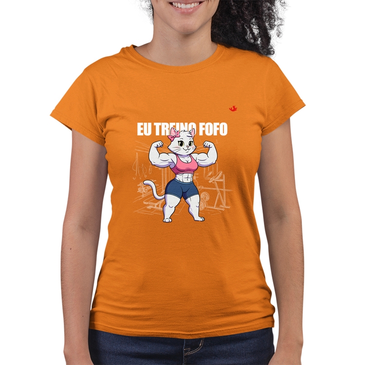 Baby Look Quality Eu treino fofo - F - Laranja