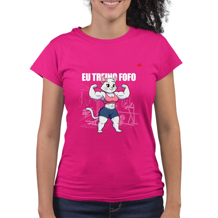 Baby Look Quality Eu treino fofo - F - Rosa