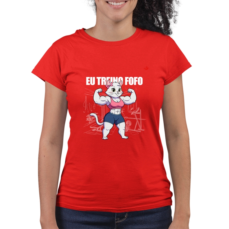 Baby Look Quality Eu treino fofo - F - Vermelha