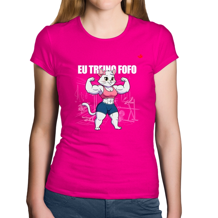 Baby Look Algodão Eu treino fofo - F - Rosa