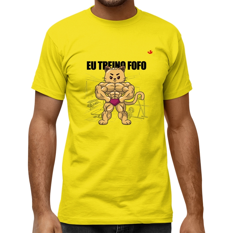 Camiseta Quality Eu treino fofo - M - Amarelo Canário