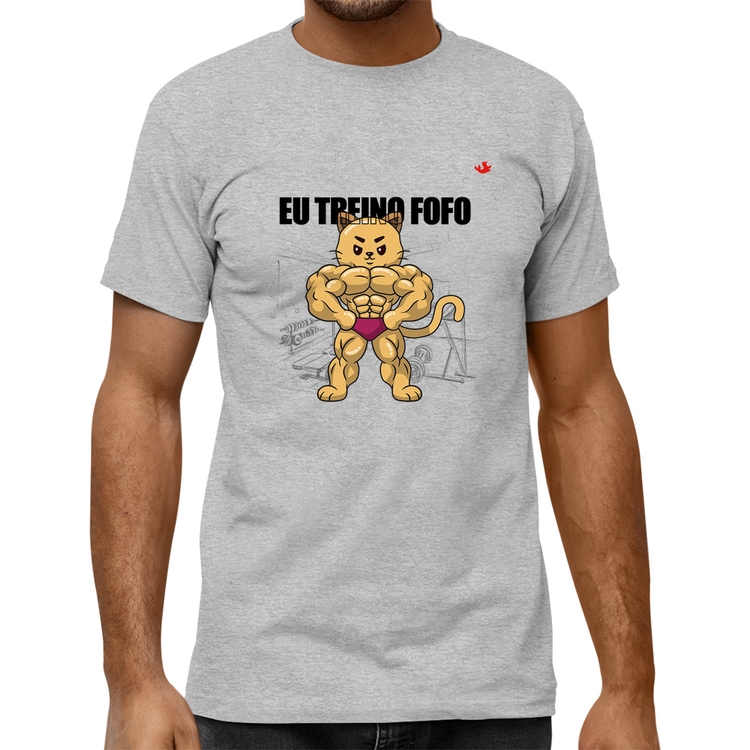 Camiseta Quality Eu treino fofo - M - Cinza Mescla