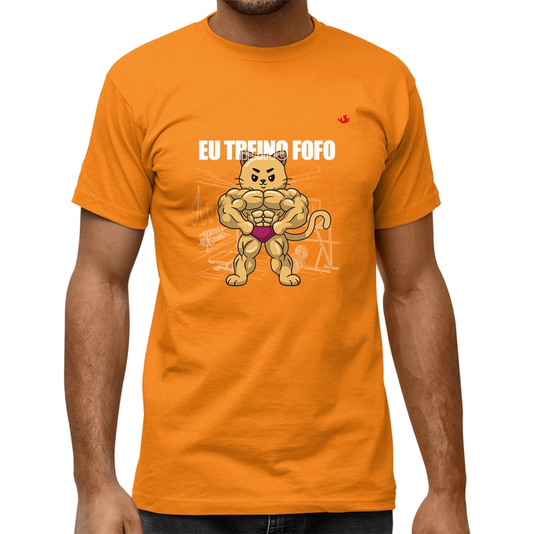 Camiseta Quality Eu treino fofo - M - Laranja