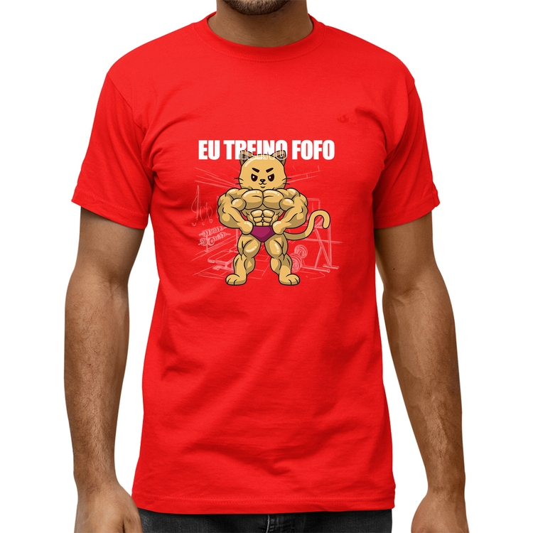 Camiseta Quality Eu treino fofo - M - Vermelha