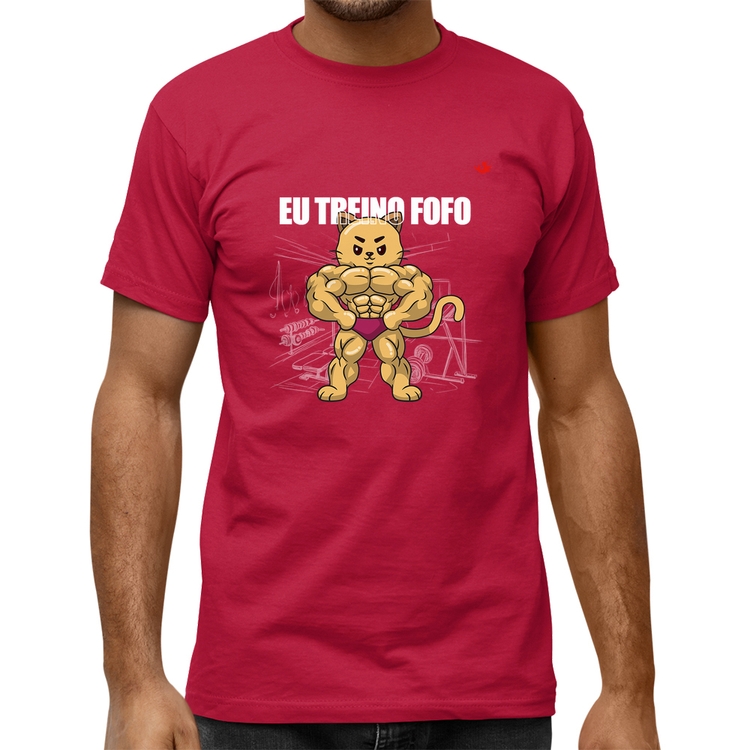 Camiseta Quality Eu treino fofo - M - Vinho