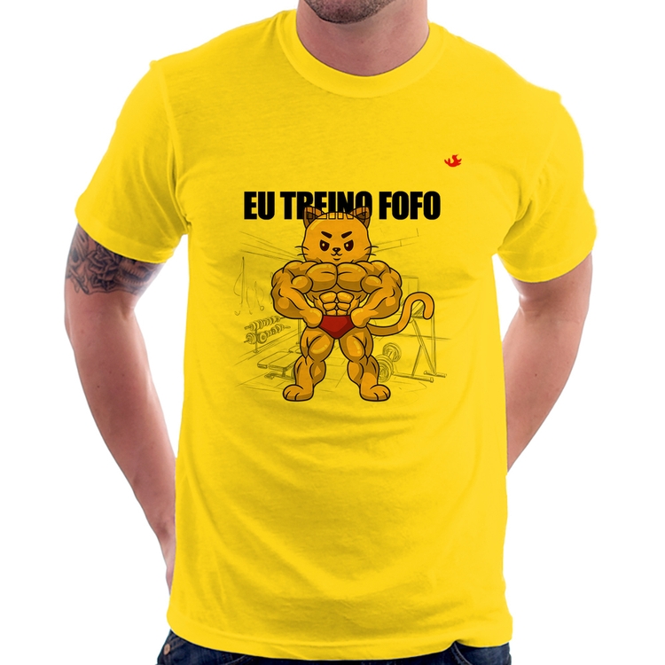 Camiseta Eu treino fofo - M - Amarela