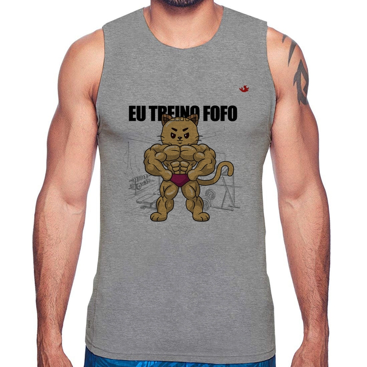 Regata Eu treino fofo - M - Cinza