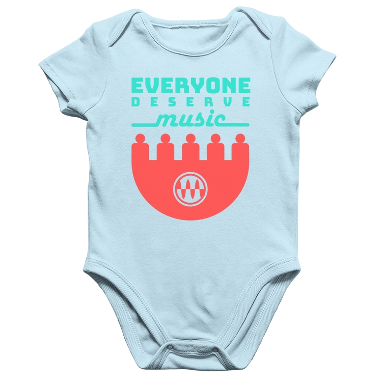 Body Bebê Algodão Everyone Deserve Music - Azul Bebê