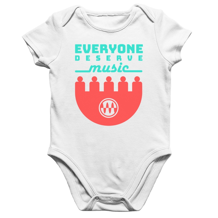 Body Bebê Algodão Everyone Deserve Music - Branco