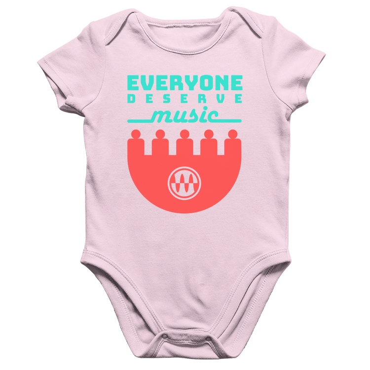 Body Bebê Algodão Everyone Deserve Music - Rosa Bebê