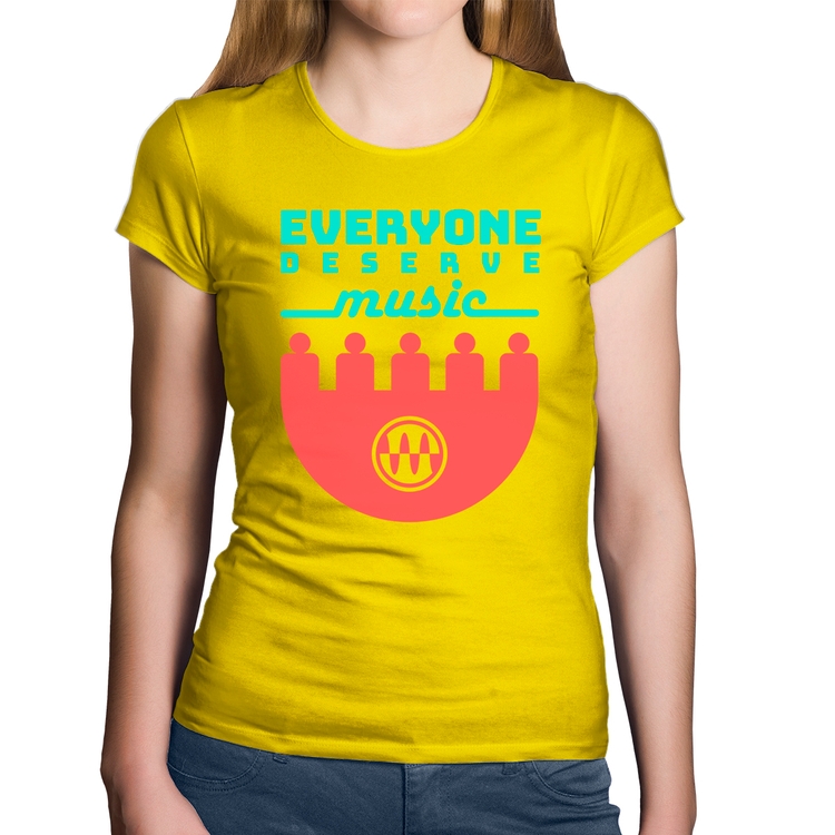 Baby Look Algodão Everyone Deserve Music - Amarela