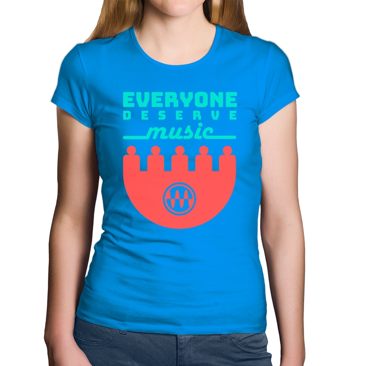 Baby Look Algodão Everyone Deserve Music - Azul