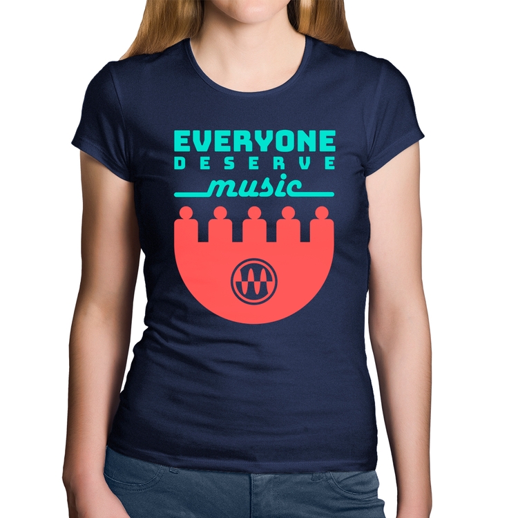 Baby Look Algodão Everyone Deserve Music - Marinho