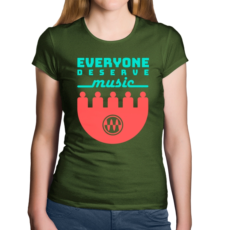 Baby Look Algodão Everyone Deserve Music - Musgo