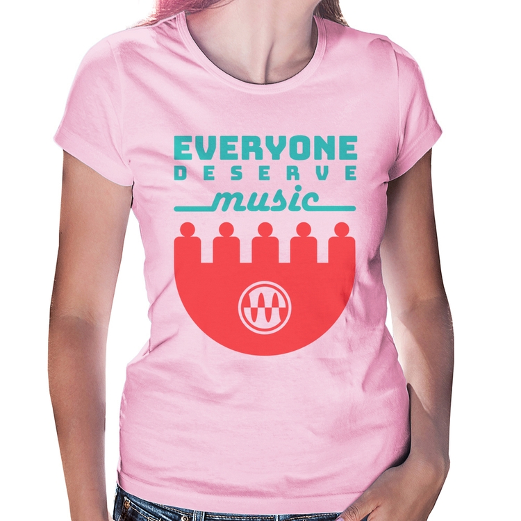 Baby Look Everyone Deserve Music - Rosa Bebê