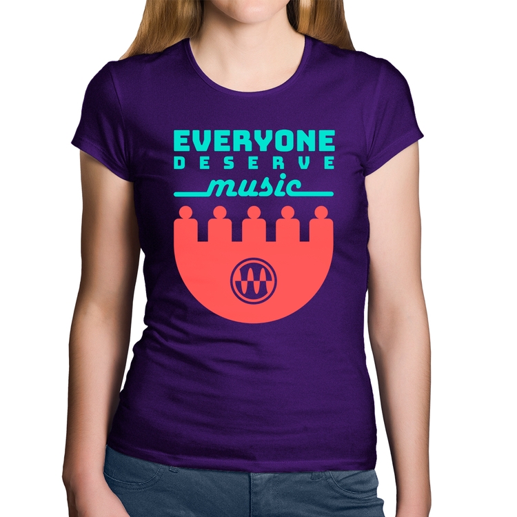 Baby Look Algodão Everyone Deserve Music - Roxa