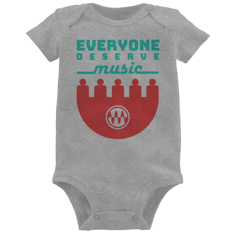 Body Bebê Everyone Deserve Music - Cinza