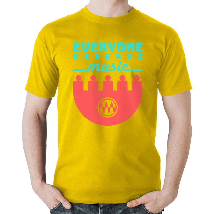 Camiseta Algodão Everyone Deserve Music - Amarela