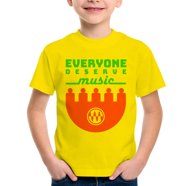 Camiseta Infantil Everyone Deserve Music - Amarela