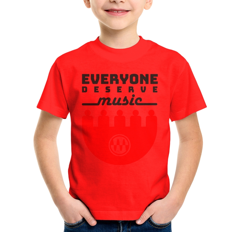 Camiseta Infantil Everyone Deserve Music - Vermelha