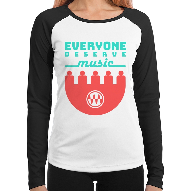 Baby Look Raglan Everyone Deserve Music Manga Longa