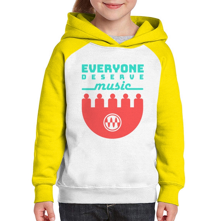 Moletom Infantil Everyone Deserve Music - Branco/Amarelo