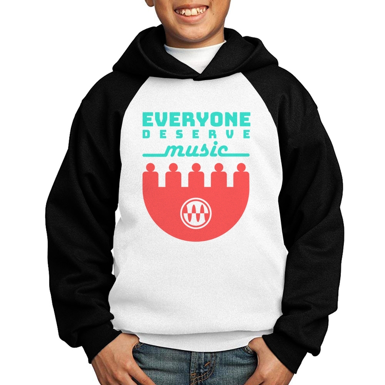 Moletom Infantil Everyone Deserve Music - Branco/Preto