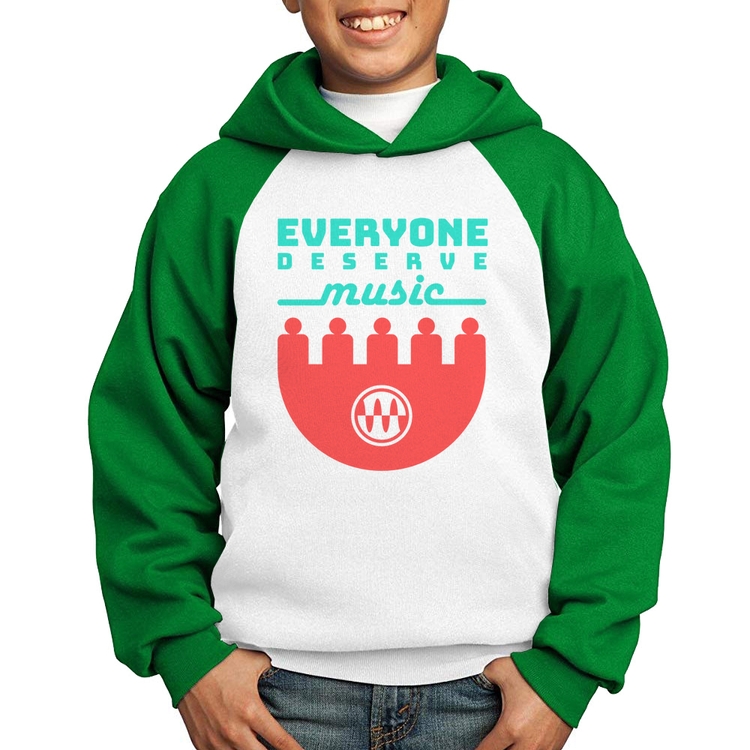 Moletom Infantil Everyone Deserve Music - Branco/Verde