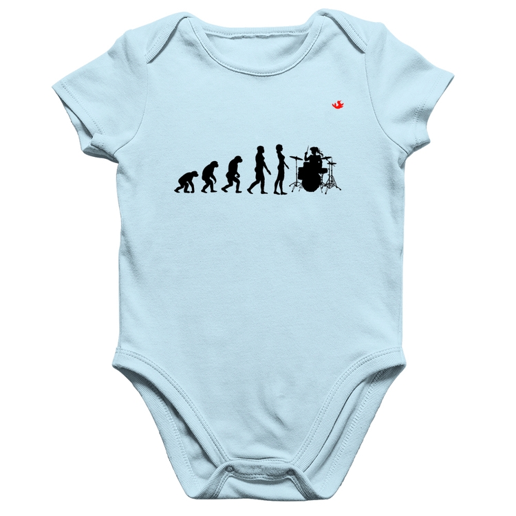 Body Bebê Algodão Evolução da Baterista - Azul Bebê