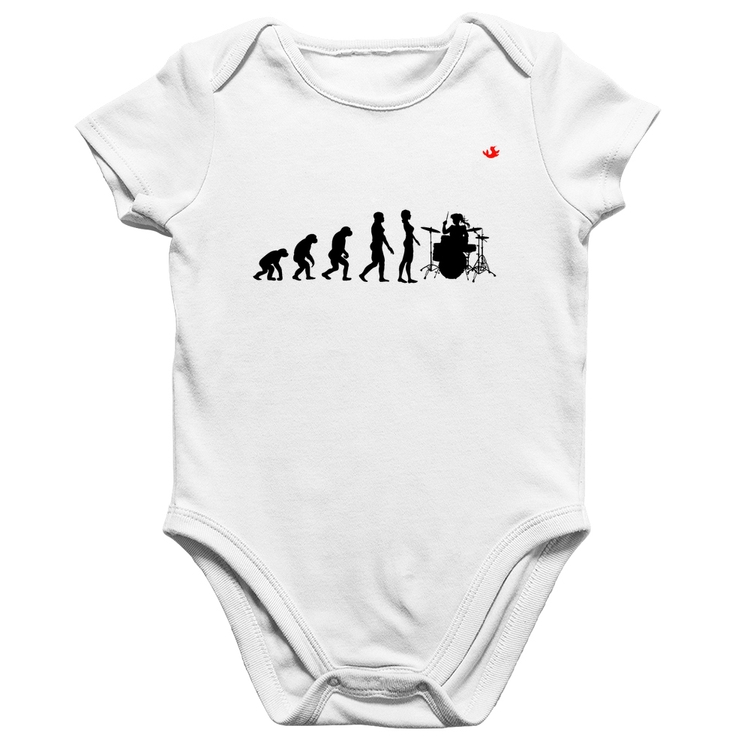 Body Bebê Algodão Evolução da Baterista - Branco