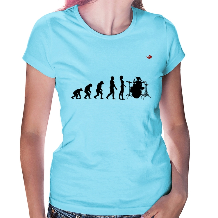 Baby Look Evolução da Baterista - Azul Bebê